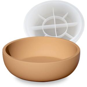 Big Round Bowl Resin Mold 8.2in Large Silicone Container Epoxy Resin Concrete Candle Holder Trinket Box Succulent Plant Pot Bathroom Vanity Tray Storage Craft Making Decoration