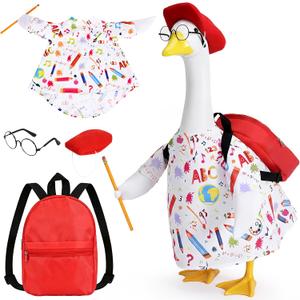 Back to School Porch Goose Outfit with Schoolbag for 23" Statue