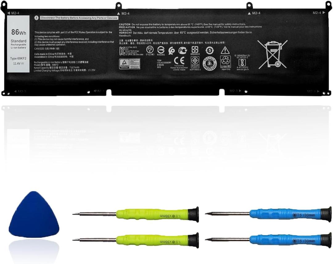 86Wh 69KF2 Battery Replacement for Dell G7 15 7500 G15 5510 5511 5515 5520 5521 XPS 15 9500 9510 9520 Precision 5550 5560 5570 Alienware M15 R3 R4 M17 R3 R4 Inspiron 7510 7610 7620 P87F P91F