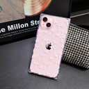 Jmltech Floral Case for iPhone 14 Pro Max Case Flowers Clear Silicone Cute Women Girly Shockproof Protective Phone Cases for iPhone 14 Pro Max Pink Flower