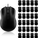 Bonuci 30 Pack USB Wired Mouse 3 Button Corded Computer Mice Bulk USB Mouse for PC Desktop, Laptop, Office, School, Classroom Use(Black)