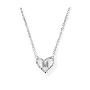 Kendra Scott Heart Letter Silver Short Pendant Necklace (One Size, W)