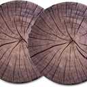 HYSEAS Decorative Round Throw Pillow, 3D Digital Print Comfortable Kids Funny Cute Wood Log Forest Decor Seat Cushion for Home, Couch, Sofa, Bedroom, Living Room, Dark Gray Stump, 2 Pack