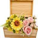 Unfinished Natural Pine Wood Storage Box with Hinged Lid, Wooden Craft Container for Jewelry, Gifts, Art Supplies, Hobby Organization (10.6 x 7.87 x 5.12in)
