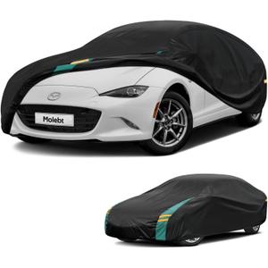 Small Car Cover Waterproof All Weather for Coupe, Universal Fit for Mazda Miata/MX-5, BMW Z3, Pontiac Solstice, Audi TT, Honda S2000, Rain Winter Sun Protection (Length up to 165)