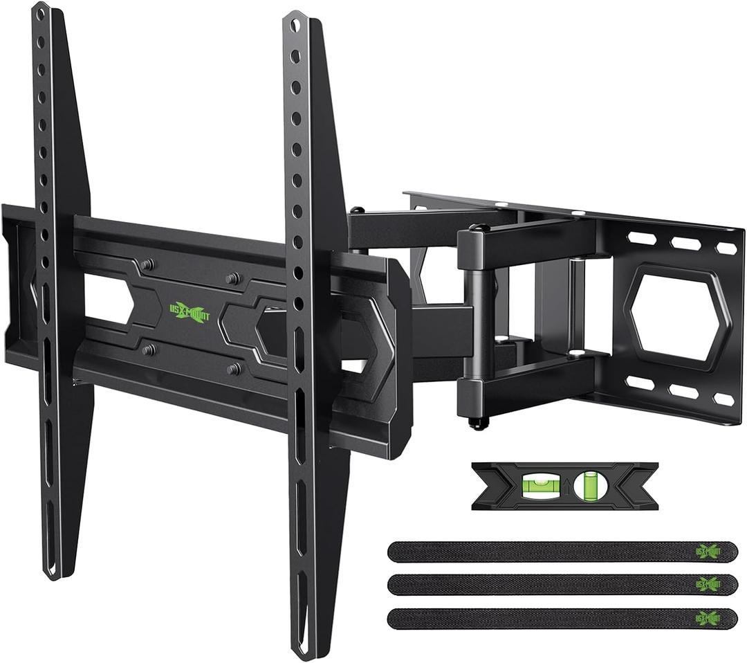 USX MOUNT TV Wall Mount for 32-74 inch Flat Screen/LED/4K up to 110lbs, Full Motion TV Mount Bracket with Swivel & Tilt Articulating Dual Arms, Max VESA 400x400mm, Fits 12/16" Wood Studs