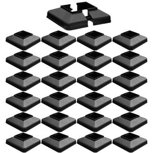 Plastic Lower Post Base Cover, Decorative Square Railing Base Trim, Durable Fence Post Flange Skirt for Patio, Porch, Stair, and Railing Systems (24pack, Fit 2'' Post)