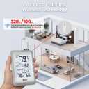 Indoor Outdoor Thermometer Hygrometer Wireless Weather Station, Temperature Humidity Monitor Battery Powered Inside Outside Thermometers with 330ft Range Remote Sensor and Backlight Display