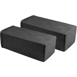 M Mute Touch 2 Pack Couch Arm Rest Pillow, 8''x8''x20'' Faux Leather Waterproof Cover, High Density Foam Armrest Cushion, Removable & Washable Elbow Support for Sofa, Bed, and Armchair (Black)