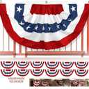 Anley US National Pleated Fan Flag, 1.5x3 ft American Bunting Flag Patriotic Stars & Stripes - Sharp Color and Fade Resistant - Canvas Header and Brass Grommets - United States 1.5 x 3 Feet Half Fan Banner