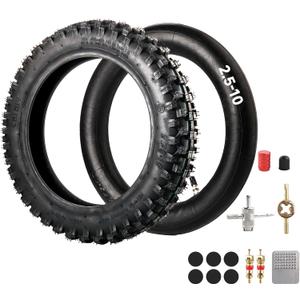 2.5-10"Tire and Inner Tube Set Compatible with 10-Inch Rim Dirt Pit Bike Hond* CRF50/XR50, Suzuk* DRZ70/JR50, and Yamah* PW50 Off-Road Dirt Bike Tire (2.5-10")