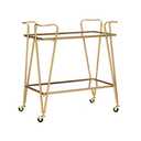 Linon Gina Mid-Century Bar Cart, Gold