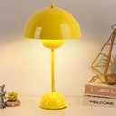 COSYLUX Modern Small Table Lamp for Bedroom, Cute Dome Shade Reflecting Light Reading Lamp for Living Room, Kid's Room, Study, Office, Beside Bedside Nightstand Desk Lamp (Yellow), 