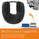 Stuffable Neck Pillow Travel Storage Bag for Airplanes with Clothes, No Extra Baggage Fees, Fits 3+ Days of Travel Essentials, No Filler (Black), 30.7*7inch