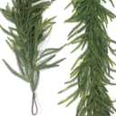 6 Ft Artificial Pine Garland Realistic Faux Christmas Garland for Christmas Mantle Table Front Door Decorations