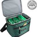 6 Can Cooler Bags Insulated Soft Cooler Lunch Bag for Men, Waterproof Leak Proof Cooler Bags Insulated (Black on Green)