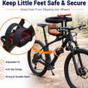Front Mounted Child Bike Seat for Adult MTBInteractive Toddler Bicycle Carrier with Full Guardrail,Foot Pedals & Removable Foot Straps,Height Adjustable for Kids 15 Years (Up to 55lbs)