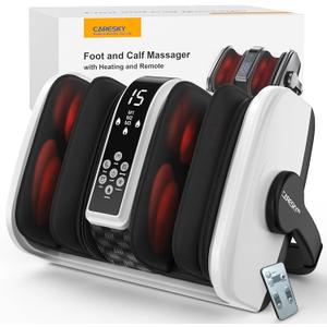 CARESKY Shiatsu Foot Massager with Heat, Deep Kneading Foot Massager for Plantar Fasciitis, Neuropathy, Circulation and Pain Relief, Foot and Calf Massage at Home/Office