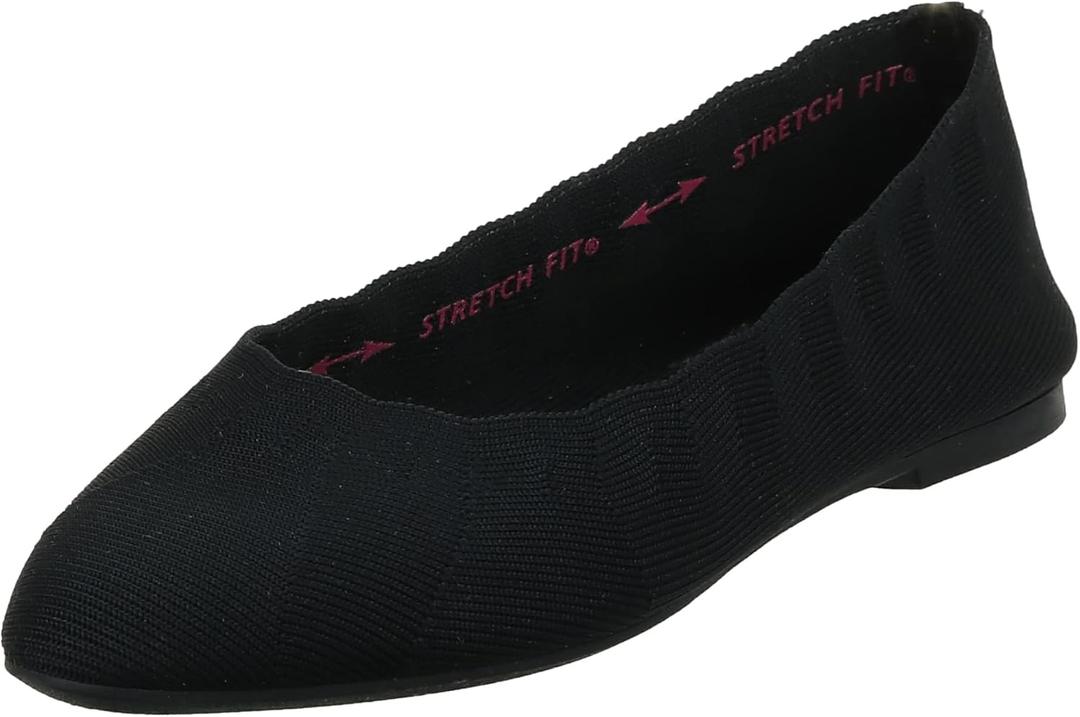 Skechers Women's Cleo Bewitch Ballet Flat (6, Black)