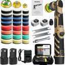 Cordless Mini Polisher,1/1.5/2Inch,DA&RO with 11 Variable Speed 2500-6000 RPM,2 * 2.3Ah Rechargeable Batteries,Car Detailing Micro Polisher