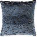 Thread & Weave Safari 20” x 20” Decorative Pillow - Blue Animal Lifestyle Cut-Velvet with Velvet Back - Knife Edge Design, Zipper Closure, Feather & Down Insert - Luxury Accent Pillow, 20"x20"- Main Pillow