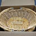 Wesiti 6 Pcs Wicker Picnic Basket with Handle, Hand Woven Harvest Basket Bulk, Wicker Flower Hoppet for Storage, Picnics, Easter, Organizing, Egg Gathering, Candy, Wedding(Light Brown)