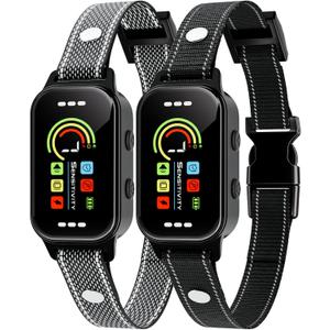 Bark Collar 2 Pack, Bark Collar for Large Medium Small Dogs 8-120lbs, Rechargeable Anti Bark Training Collar with 7 Adjustable Sensitivity, Barking Collar with Beep Vibration (Black)