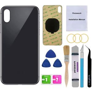 OEM Rear Back Glass Replacement for iPhone X 5.8 inches with Reparing Toolkit and Pre-Installed Adhesive (Space Gray/Black)