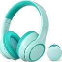 Kids Bluetooth Headphones with Active Noise Cancelling, Wireless Over-Ear Headphones for Boys Girls, Foldable, Adjustable,40H Playtime, Mic for School Travel (Mint Green)