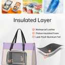 MATEIN Work Tote with Lunch Compartment, PU Leather 15.6 Inch Laptop Lunch Bags, Lightweight Lunch Purse Women with Laptop Compartment for Travel, Picnic, Ladies Gift, Light Purple