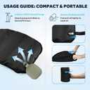Inflatable Airplane Seat Cushion with Memory Foam | 3D Scalloped Air Baffles | Sit-to-Adjust Firmness | 2-in-1 Seat Pad & Lumbar Support, Tailbone Relief | 30s Inflate & 1s Deflate | Travel & Office, Black