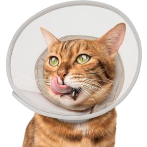 Cat Cone Collar Soft: Comfortable Waterproof Mesh Recovery Cone After Surgery to Stop Licking and Scratch, Alternative to Plastic Elizabeth Head/Neck Cone (Grey)