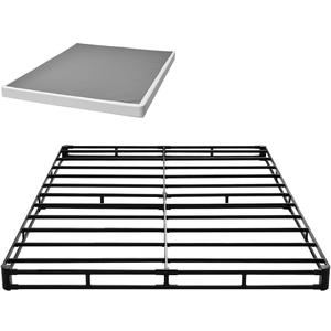 VEVOR Box Spring, Queen Size Bed Frame with Washable Fabric Cloth, Heavy Duty Metal Frame for Queen Bed, 4 in Mattress Foundation, 3500 lbs Max Weight Capacity, Easy Assembly, 79.1 L x 59.4 W x 4 H in