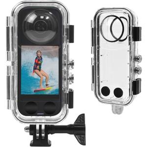 OKFUN Waterproof Case for Insta 360X3,40M/131FT Protective Underwater Dive Housing PC Shell Photography Shell with Bracket for Insta 360 x3 Action Camera Accessorie Kits