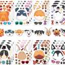 24 Pcs Make a Dog Face Stickers Make Your Own Dogs Sticker for Kids Party Favor Teacher Rewards,Classroom Activity Art Craft,Gift for Kids