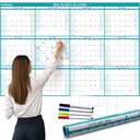 32" x 48" Exellewis 2026 Wall Calendar Erasable, Wet & Dry Erase Large Laminated Annual Yearly Planner - 12 Month Horizontal/Vertical Calendar January to December for Easy Planning, Organizing