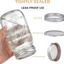 SUT Wide Mouth Mason Jars 32 oz,9 Pack Quart Mason Jars With Airtight lids and Bands,Clear Canning Jars 32 oz for Preserving,Meal Prep,Overnight Oats,Fermenting, Pickling