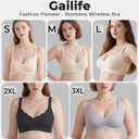 Gailife Scalloped Lift Bras Women Soft Jelly Push Up Wireless Bra Supportive V Neck No Underwire Seamless Tshirt Bralettes (White, S)
