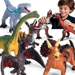 BotZilla 7 Piece Jumbo Dinosaur Toys Big Dinosaur Toy for Boys Realistic Giant Dino Toys for Kids 3-5 for Kids