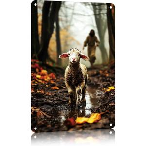 LVYUNF Jesus Wall Art Tin Sign 8x12 Inch - Christian Wall Art Gifts for Men Women - Jesus Poster Religious Metal Wall Decor for Home/Church/Prayer/Room/Office/Bedroom/Living Room Decor