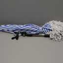 Eccliy Fringe Tassel Chair Umbrella with Clamp 360 Adjustable, UPF 50+ 41. 34'' Blue and White Stripes Clip on Umbrella for Beach Outdoor, Patio, Camping, Golf Cart (Chair Not Included)