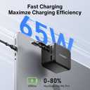 iVANKY 65W Retractable Wall Charger for MacBook, 5-in-1 USB C+Lightning GaN Charger Block with Cables, 33.5 inches, PD PPS Fast Charging, 5-Port Power Adapter for iPhone 17/16/15 Pro Max, MacBook Neo