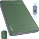 Elegear CumbreX Air & Foam Self Inflating Sleeping Pad, Built-in Electric Pump 4" Ultra-Thick Memory Foam Camping Mattress with Pillow Double Camping Pad 4-Season R-value 9.5 Camp Mat for Travel Full, Army Green