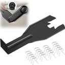 1 Pcs 76951 Window Handle Removal Tool, 20 Pcs 76980 Car Window Handle Crank Retainer Clip, Car Inside Door Panel Removal Metal Tool Kit, Universal Fit for Most Vehicles (Black)