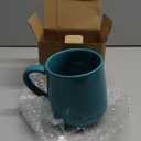 Bosmarlin Large Glossy Ceramic Coffee Mug, Tea Cup for Office and Home, 18 oz, Suitable for Dishwasher and Microwave, 1 Pack (Aquamarine)