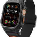 Spigen for Apple Watch Band, Lite Fit Pro Case and Strap Compatible with Ultra 3/2/1 49mm, Series 11/10 46/42mm, 9/8/7 45mm Durable TPU Cover with Lightweight Fabric Strap (Matte Black)