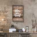 Motivational Quotes Wall Art Framed: Inspirational Wooden Picture Positive Follow Your Heart Saying Painting Print Classroom Office Sign Artwork Room Decor