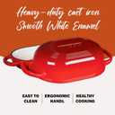 Enameled Cast Iron Sourdough Bread Oven, Dutch Oven, incl. Sourdough Bread-Baking Supplies like Banneton Bread-Proofing Basket - 5QT Loaf Cast Iron Bread Pan for Homemade Bread Baking, Red Meatloaf Pan with Lid