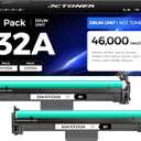 32A CF232A Drum Unit Not Toner 2-Pack Black Replacement for HP 32A CF232A Imaging Drum Compatible for HP LaserJet Pro MFP M227fdw M227fdn M227sdn M203dw M203dn M203d M118dw M148dw M148fdw M149 Printer
