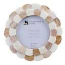 Handicrafts Home Photo Picture Frame - 4" x 4", Round Handmade Gift Photo Frames - Brown & White